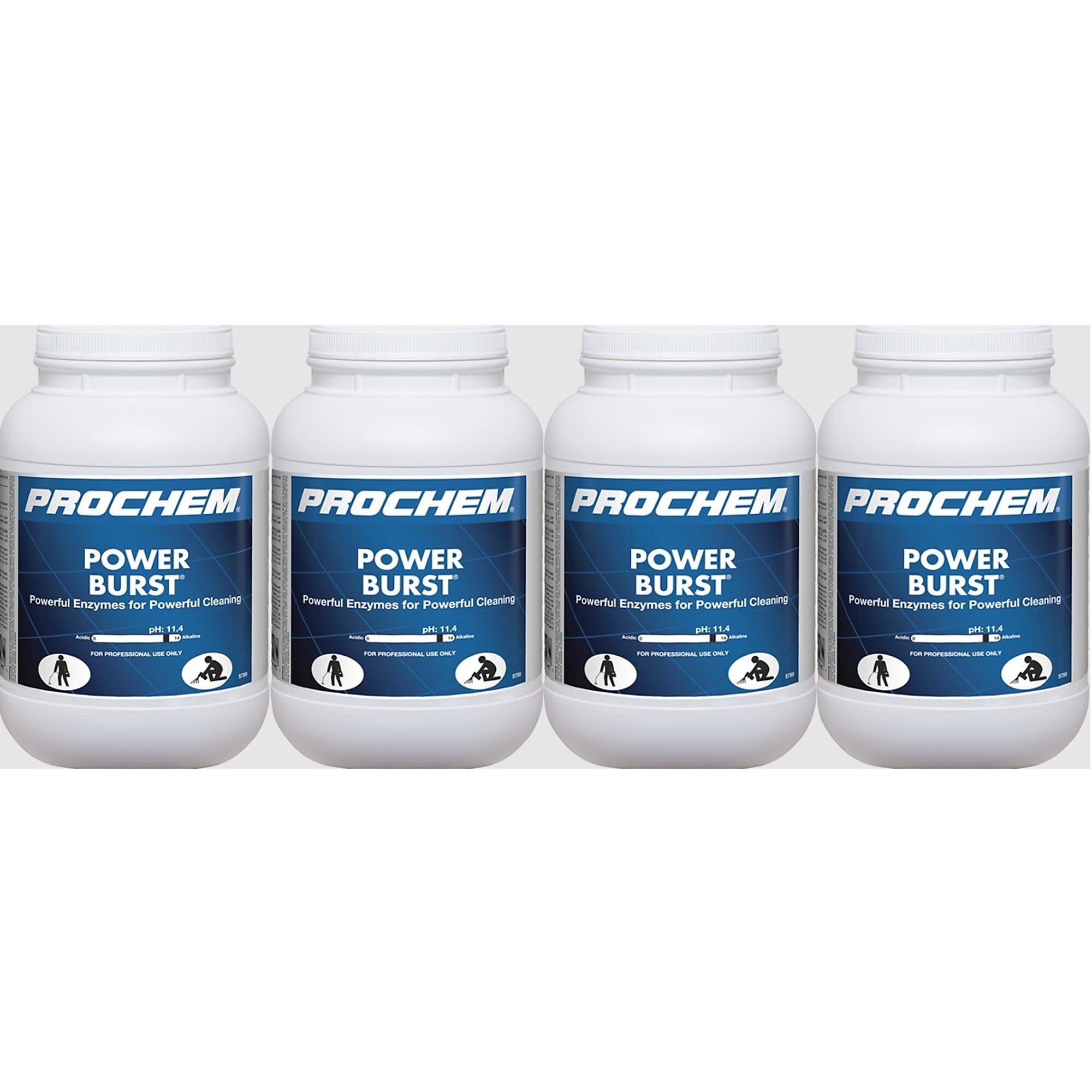 PROCHEM, POWER BURST Prespray / Traffic Lane Cleaner, Four 6 lb. / 2.72 kg jars, Model # 112257